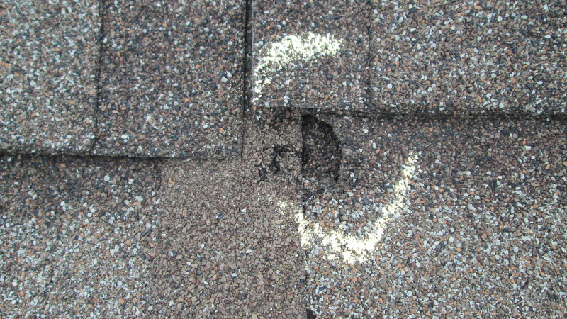 identified hail damage on roof