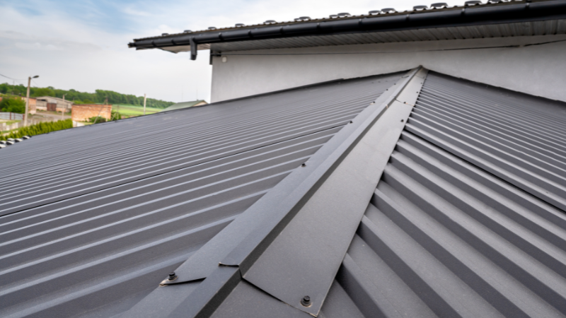 Home with metal roofing